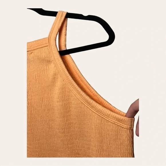 0485. WHITE BIRCH ORANGE‎ RIBBED SPAGHETTI STRAP TOP SIZE 1X SMOCKING - Picture 10 of 13